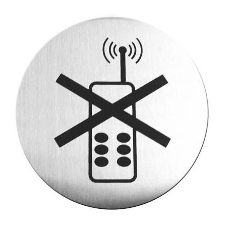 Tabliczka informacyjna samoprzylepna - zakaz używania telefonów komórkowych