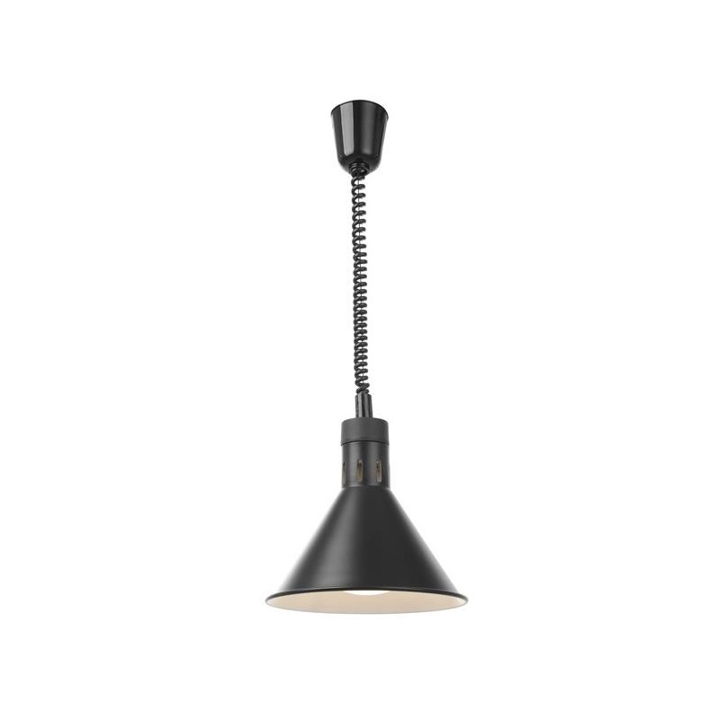 Lampa do podgrzewania potraw- wisząca, stożkowa średnica 275x(H)250 mm, czarna